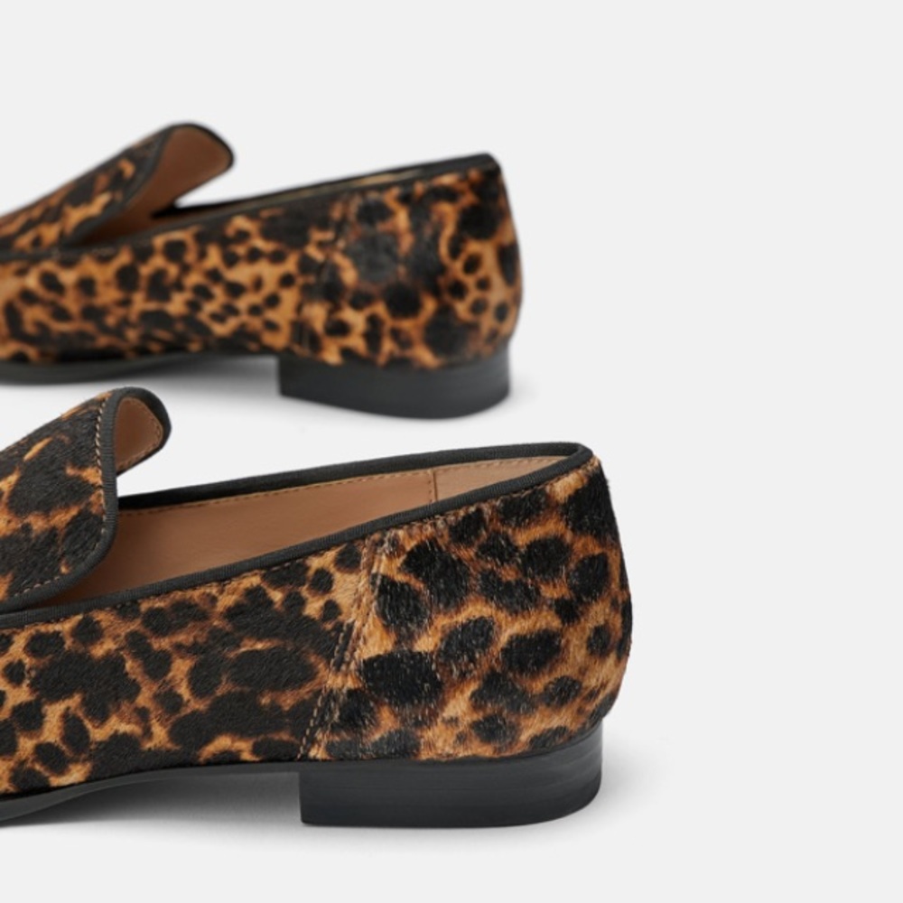 Zara leopard print leather loafers - Picture 3 of 5